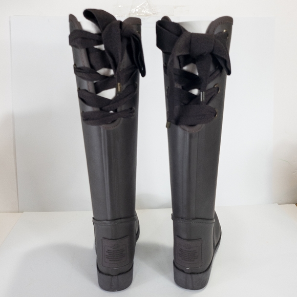 Coach Tristee Matte Rubber Rain Boots Buck Brown -5 - Picture 2 of 5